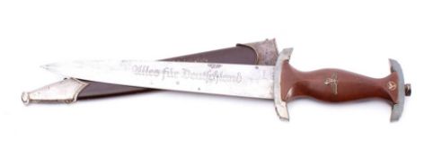 A German SA style dagger: the blade with legend and makers mark,