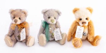 Three Charlie Bears 'Minimo' Collection bears designed by Isabelle Lee: 'Puddle' 631/2000,