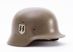 A German post -war M40 pattern stahlhelm: with brown leather liner,