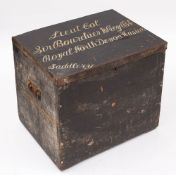 A late 19th/early 20th century saddlery box for Lieutenant Colonel Sir Bourchier Wrey Royal North