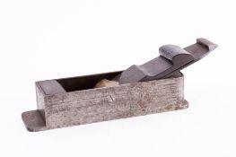 An 8 inch mitre plane by Holland, London: with brass and mahogany infill, stamped as per title,