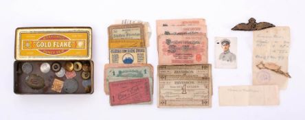 A WWI Royal Flying Corp Interest. A 9ct gold identity bracelet for 'E R Law 59.Sqd.