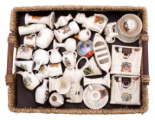 A quantity of various crested ware: various makers, including a lifeboat with Newquay crest,