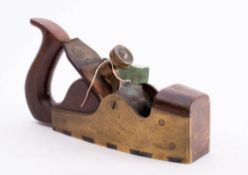 A brass and steel dovetailed smoothing plane by Spiers: signed as per title,