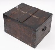 A 19th century wooden trunk inscribed 'Viscount Valletort' to top: 35 x 61 x 49cm.