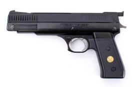 A Webley Nemesis .22 calibre air pistol: two piece black plastic grips.