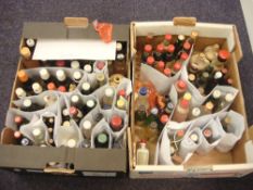 A collection of miniature spirits and liqueurs: