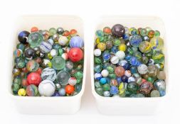 A collection of various late 20th century marbles: