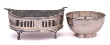 A Victorian silver bowl, maker's mark worn, Sheffield, 1859: crested,