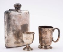 A George V silver hip flask, maker Charles S Green & Co Ltd, Birmingham,