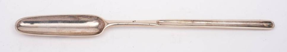 A George III silver marrow scoop, maker Phillip Roker III, London, 1769: 23cm long, 47gms, 1.
