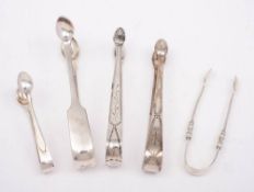 A pair of Victorian provincial silver sugar tongs, maker Thomas Byne, Exeter,
