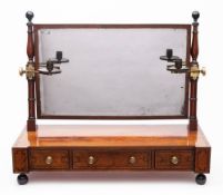 A Regency mahogany and ebony strung dressing table mirror, circa 1815,