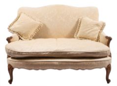 An upholstered and carved wood canape in Louis XV style, second half 20th century,