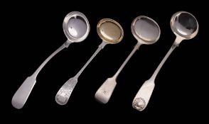 A Victorian provincial silver Fiddle pattern sauce ladle, maker Reid & Sons, Newcastle,