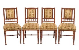 A set of four Victorian mahogany and upholstered side chairs, circa 1880,