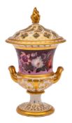 An early 19th Century English pot-pourri jar and cover: in the Derby manner,