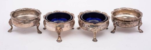 A pair of Victorian silver salts, maker WH possibly William Hunter, London,