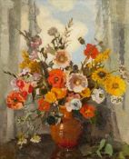 * Teresa Nora Copnall [1882-1972]- Still life, flowers on a window ledge,