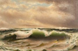 G Garland [19/20th Century]- Sunlight through a breaking wave,