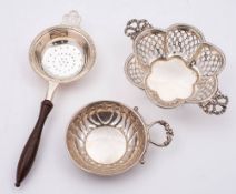 A continental sommelier's silver wine tasting cup,