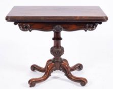 A William IV rosewood card table, circa 1835,