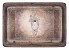 A George V silver tray, maker Sinyer & Beddoes, Birmingham, 1920: of rectangular outline,
