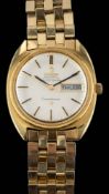 Omega, Constellation, an automatic wristwatch,: the silvered dial with black baton markers,