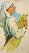 Russian School 20th Century- A group of three mixed media studio sketches,