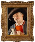 * Ulrich Eichinger [20th Century]- A friendly smile,:- signed top right oil on board, 26 x 19cm.