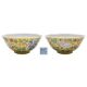 A fine Chinese yellow-ground famille rose bowl: the exterior enamelled with numerous blooms - Image 1 of 3