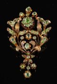 A late 19th century Russian demantoid garnet brooch/pendant,: circa 1890,