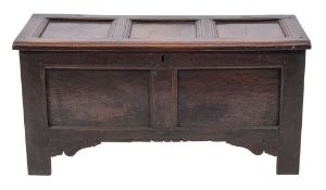 A William and Mary or Queen Anne oak coffer, circa 1700,