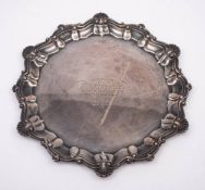 An Edward VII silver salver, maker Horace Woodward & Co Ltd, London, 1902: inscribed,