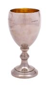 A George V silver wine goblet, maker A L Davenport Ltd, Birmingham,