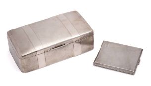 A George V silver cigarette case, maker E J Trevitt & Sons, Birmingham, 1920,: initialled,