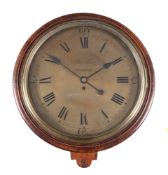 James Lear, Exeter a Georgian brass-dialled wall clock: the eight-day duration,