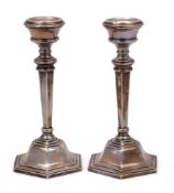 A pair of Elizabeth II silver candlesticks, maker Sanders & Mackenzie, Birmingham,