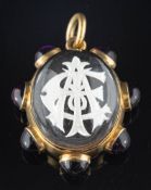 A late 19th century intaglio pendant,