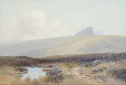 Frederick John Widgery [1861-1942]- A Dartmoor Tor,:- signed bottom left gouache, 36 x 52cm.