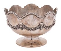A George V silver rose bowl, maker's mark worn, Birmingham,