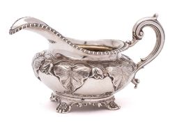 A William IV silver cream jug, maker Richard Pearce & George Burrows, London,