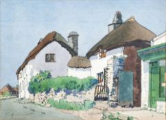* Thomas Maidment [1871-1960]- Devonshire Thatched Cottages,:- signed, watercolour, 26 x 36cm,