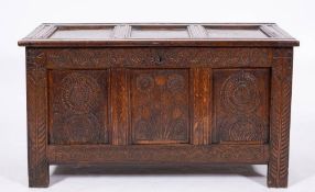 A William and Mary oak coffer, late 17th century,