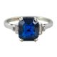 An Art Deco sapphire and diamond ring,: the rectangular cut sapphire, ca 3. - Image 2 of 3
