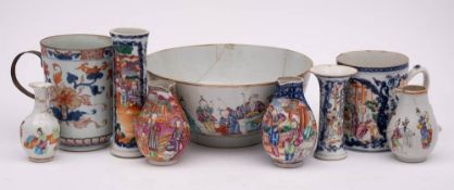 A mixed lot of Chinese famille rose export porcelain,