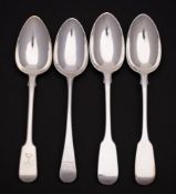 A pair of Victorian silver Fiddle pattern tablespoons, maker Mary Chawner & George Adams, London,