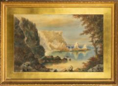 Charles Way [1834-1919] Anstey's Cove,:- signed with initials bottom left watercolour, 58 x 91cm.