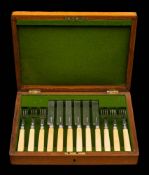A set of six silver fruit knives and six forks, maker George Unite & Sons, Birmingham,