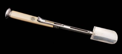 A George III silver cheese scoop, maker Samuel Pemberton, London,